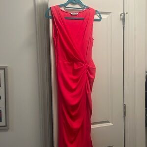 Amanda Uprichard Hot Pink Ruched Cocktail Dress